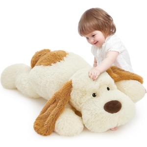 MaoGoLan Giant Stuffed Puppy Dog Big Plush Extra Large Stuffed Animals Soft Plush Dog Pillow for Girls Kids 31 inch (Cream)