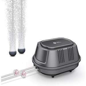 AquaMiracle Aquarium Air Pump 3W/6W/10W, Super Quiet Powerful Fish Tank Air Pump with Double-Layer Sound Insulation, Adjustable Pond Aerator Pump, High Efficiency Oxygen Supply for Aquariums