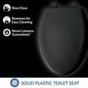 Bemis Classic Colors Slow Close Toilet Seat, Easy Clean Hinges and Durable Plastic Seat, Made in USA, Elongated, Black
