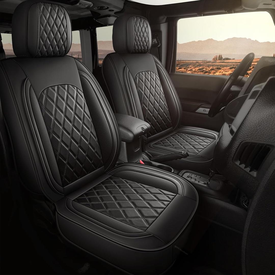 MIROZO Car Seat Covers Full Set for 2024 2025 2026 Toyota Tacoma Black