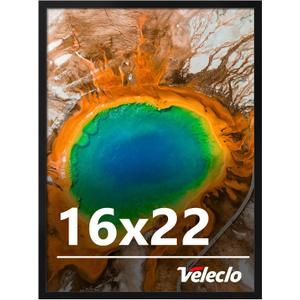 16x22 Picture Frame for Wall Display, 16x22 Black Picture Frame with Shatter Resistant Plexiglass, Stable and Sturdy 16 x 22 Poster Frame for Wall Display, Handpicked Gift Collection, 1 Pack