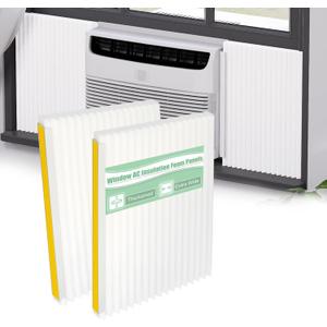 Window Air Conditioner Foam Insulating Panels, Window AC Unit Indoor Cover for Summer & Winter, Block Draft,17" H x 12" W Thickened Foam Panels for Extra Wide Window, 2 Pack, White 