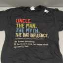 Uncle The Man The Myth The Bad Influence He Knows Everything T-Shirt (Black, Small)