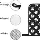 Perinsto Cute Dog Animal Paws Oven Mitts & Pot Holders 4 Pcs Set, Decorative Heat Resistant Cooking Gloves Microwave Oven Gloves for Kitchen Baking Grilling BBQ