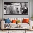 XIANSHOU Black Abstract Wall Art Grey Pictures Wall Decor Modern Artwork 24"x 48" Wall Prints for Living Room Home Decor Dining Room Posters