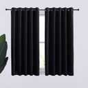 NICETOWN Halloween Bathroom Blackout Curtains and Drapes, Black Solid Thermal Insulated Grommet Blackout Drapery Panels for Window (2 Panels, 70 inches Wide by 54 inches Long, Black)