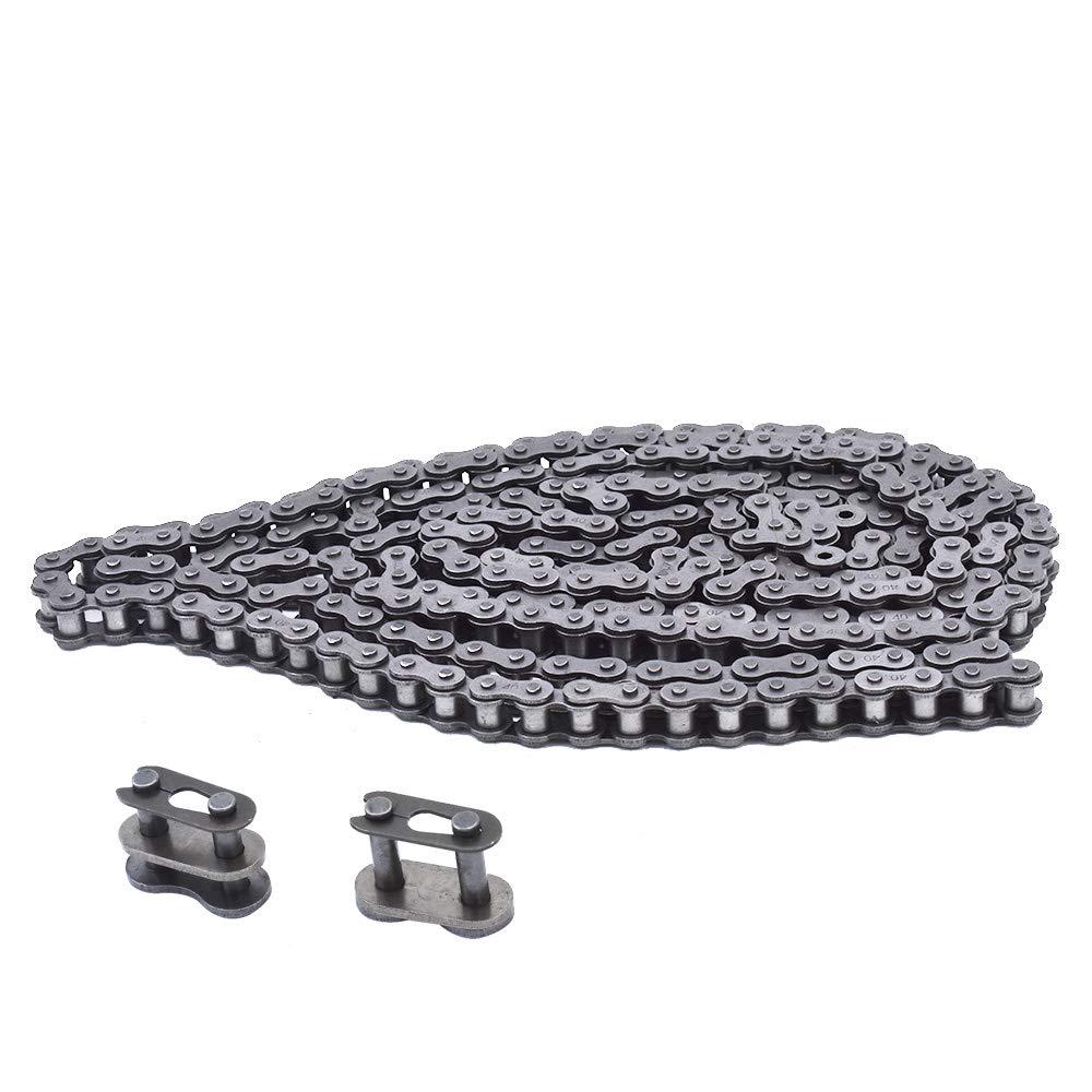 findmall 40 Roller Chain 10 Feet with 2 Connecting Links Fit for Go Kart and Mini Bike