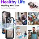 Temdan Compatible with iPhone 16 Pro Max Case Waterproof, Built-in Screen & Camera Protector IP68 Underwater Full Body 16FT Military Dropproof Shockproof Phone Case 6.9"-Black/Clear