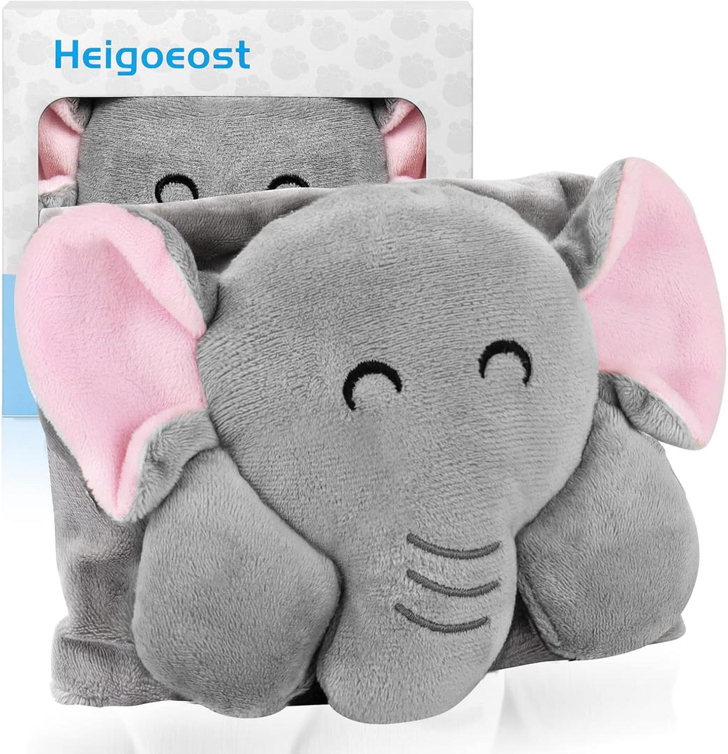Baby Colic and Gas Relief - Heigoeost Heated Tummy Wrap for Newborns Belly Relief by Soothing Warmth, Baby Heating Pad Swaddling Belt Relief & Soothe Gas, Colic and Upset Stomach for Fussy Infants (Elephant)