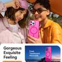 CANSHN Magnetic Compatible with iPhone 16 Pro Max Case [Compatible with Magsafe] [Translucent Matte] Slim Thin Shockproof Protective Bumper Phone Case Cover 6.9 Inch - Hot Pink