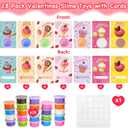 Valentines Day Gifts for Kids, 28 Pack Valentines Butter Slime Toys Valentines Cards Stress Relief Fidget Slime Toy Valentines Exchange Gifts for Kids School Classroom Valentines Party Favors