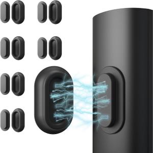 Magnetic Remote Control Holder Self-Adhesive Wall Mount, 6 Pack Upgraded Silicone Organizer Storage Wall Holder for Home Office TV, Fan and Air Conditioner Remote Control Black