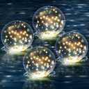 numiko Solar Floating Pool Lights, 14" Inflatable Warm White LED Pool Lights That Float, Waterproof Pool Light Balls, Pool Accessories for Swimming Pools Yard Patio Party Outdoor Decor - 4 Pack