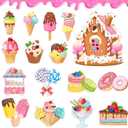 Faccito 48 Pcs Candy Cutouts Ice Cream Party Decorations Birthday Large Candy Cutouts for Classroom Bulletin Board Set Ice Cream Classroom Decorations Dessert Birthday Party Decor