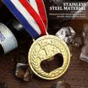 Cabilock 4PCS NO. 1 Bottle Opener Gold Medal Beer Opener Creative Gold Medals Jar Opener Beer Lid Remover Wine Beer Accessories for Competitions Party