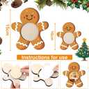 Chunful 5 Pack Christmas Gingerbread Picture Frame for Table Top 5.9 Inch 3.9 Inch Wood Picture Display Ornaments Decorative Wooden Christmas Frame Gift for Xmas Holiday Winter Home Tabletop