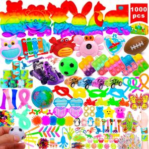 1000 Pcs Kids Party Favors Stocking Stuffers Gifts,Fidgets Toys Pack,Bulk Toys for Carnival Treasure Classroom Prizes Box,Adults Stress Relief Sensory Toys,Pinata Filler, Autism Autistic Children ADHD, Small