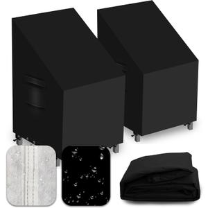Heavy Duty Patio Chair Covers Waterproof Outdoor, 2 Pack 600D Patio Furniture Covers for Outdoor Rocking Swivel Adirondack Chairs, Lounge Deep Seat 28'' W x 30''D x 24''H/ 32''H Black