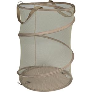 Household Essentials Pop-Up Mesh Laundry Hamper, Beige