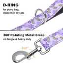 4 Foot Dog Leash for Medium Large Dogs, Heavy Duty Blue Dog Leash with 2 Padded Handles, Walking Training Lead for Dogs, Lavender Floral