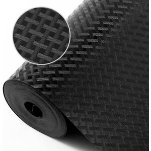 StaHom Shelf Liners for Kitchen Cabinets Refrigerator Liners Waterproof & OilProof Kitchen Cupboard Liner NonSlip Drawer Mats EVA Non Adhesive Fridge Liner for Shelves  Black 17.5 x 78.7 Inch