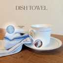 Dark White Ultra Soft Dish Towels  Premium Quality, Soft, Kitchen Towels  Durable for Daily Use in Cooking, Cleaning and More  Ideal for Homes and Professional Kitchens (6, Blue Stripe)