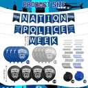 Ceenna 54 Pcs National Police Week Decorations Include Banner Balloons Sets for Policemen Policewomen Appreciation Week Festival Party Supplies (Silver Black Dark Blue)