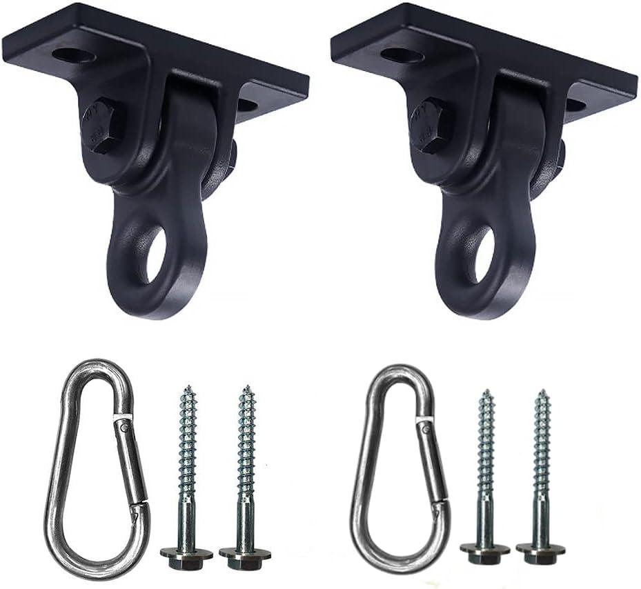 ABUSA Heavy Duty Black Swing Hangers Screws Bolts Included Over 5000 lb Capacity Playground Porch Yoga Seat Trapeze Wooden Sets Indoor Outdoor 2 Pack