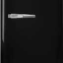 Smeg FAB5 16" 50's Retro Style Series Compact Cooler with 1.5 cu. ft. Capacity Automatic Defrost LED Interior Lighting and Adjustable Shelves Right Hand Hinge Made in Italy (Black)