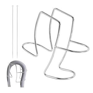 Washing Machine Drain Hose Holder With Cable Ties, Adjustable Clamp Hook, Stainless Steel Laundry Tub Guide Clip Fits Most Hoses (Silver)