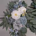 Faux Flower Swag Set of 2 for Wedding Welcome Signs Floral Swag Wedding Reception Ceremony Signs Decor (Blue)