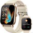 Smart Watches for Women(Answer/Make Call),1.85 inch HD Fitness Tracker Watch with Activity Counter/Sleep Monitor/ 110+ Sports Modes, IP68 Waterproof Smart Watch for Andriod iPhone iOS Compatible,Gold