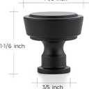 Ravinte 10 Pack Matte Black Kitchen Cabinet Knobs Single Hole Round Dresser Knobs Cabinet Hardware for Kitchen Dresser Drawers