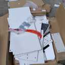 DWVO Makeup Vanity with Large Mirror and LED Lights, Vanity Desk Set with Power Outlet & Chair & 3 Lighting Colors, 4 Drawers, Dressing Table Stool Set for Dressing Room, Pearl White