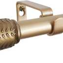 3/4" KNOB CAP SINGLE ROD SET 18-36" ANTIQUE VINTAGE BRASS