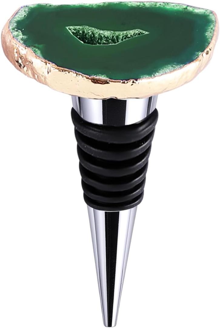 Cute Wine Stopper, Crystal Wine Bottle Stopper Decor, Vacuvin Wine Stoppers for Wine Bottles for Wedding,Holiday,Birthday,Party and Gift(Green)