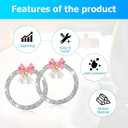 Bling Car Engine Start Ring Stickers, 2PCS Crystal Rhinestone Bow Vehicle Push Start Stop Button Cover, Auto Key lgnition Knob Decals for Women Girls, Universal for SUV RV Truck (White)