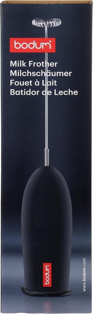 Bodum Schiuma Battery Operated Milk Frother for Coffee, Lattes, Hot Chocolate, Mocha, Cappuccino, Black