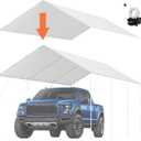 VEVOR 10'x20' Canopy Replacement Cover Heavy Duty, Carport Garage Top Tent Shelter Tarp Waterproof & UV Protected, Easy Installation with 40 Free Ball Bungeess(Only Cover, Frame Not Include) (White)