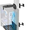 JOY worker Under Desk PC Mount for Standing Desk, Clamp-On Desk Leg Computer Mount, No Drilling, Adjustable Computer Case CPU Holder Holds Up to 44lbs, Black PC Tower Mount