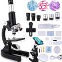 Microscope for Kids & Adults,40X-2000X Microscope with Phone Adapter & Slides Set,Suitable for Students School Lab and Home Education