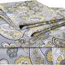 JSD Paisley Sheet Set Queen Size, 4 Piece Retro Pattern Microfiber Bedding Sheets Extra Deep Pocket