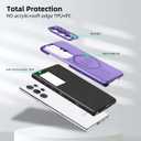 Galaxy S22 Ultra 5G Phone Case,Designed for Samsung S 22 Ultra with Camera Lens Protector,Built-in Camera Ring Stand Kickstand,Heavy Duty Shockproof Cover for Women Men 6.8''in Purple