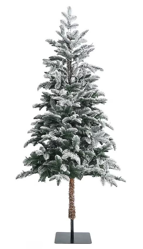 6-ft Pre-lit Flocked White Artificial Christmas Tree with White LED Lights