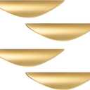 4 Pack Brushed Gold Cabinet Pulls, 2-1/2in Hole Centers Kitchen Cabinet Handles, Matte Gold Half Moon Cupboard Hardware for Kitchen Drawers, Dresser, Bathroom Vanity