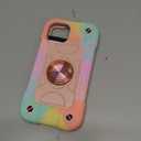 MARKILL Compatible with iPhone 14 Case/iPhone 13 Case 6.1 Inch with Built-in 360Rotating Ring Stand, Military Grade Drop Protection Full Body Rugged Heavy Duty Durable Cover. (Rainbow Pink)