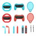 Switch 2 Sports Accessories Bundle, 14-in-1 Switch Sports Accessories Bundle for Switch 2 Joy-Con with Tennis, Golf, Steering Wheel, Sword- Motion Control Game Kit for Switch Sports & Fitness Games