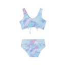 LIZENS Girls' Swimwear Two Piece Tie dye Pattern Beach Bathing Suit for Girls Toddler Cute Kids SwimsuitBL091,9-10T Purple