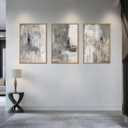 Aryroi Large Abstract Grey and Beige Framed Canvas Wall Art,Neutral Brush Stroke Wall Decor,Natural Modern Color Block Artwork,Minimalist Nordic Art Print for Living Room,Bedroom,Office- 16"x24"x3