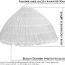 Women Puffy Crinoline Petticoat 6 Hoop Skirt Slips Long Underskirt for Quinceanera Wedding Bridal Dress (White)